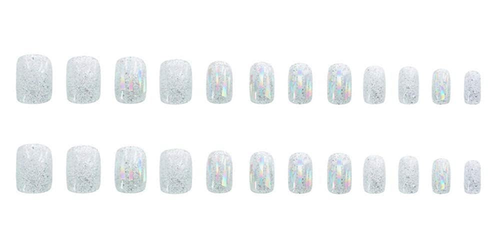Unghie a pressione Unghie finte Copertura completa Unghie a pressione Dito artificiale Kit per unghie in acrilico Kit manicure per le donne Unghie Smalto colorato colorato-24 pezzi