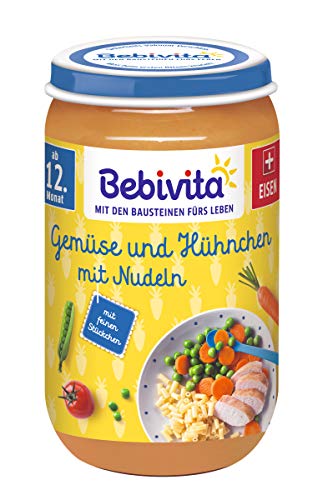 Bebivita Gemüse und Hühnchen mit Nudeln, 6er Pack (6 x 250 g)