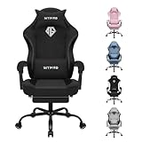 Gaming Chair for Adults, Ergonomic High Back Computer Chair with Pocket Spring Cushion, Breathable Fabric, 360° Swivel, Adjustable Recline, Headrest & Lumbar Support, Heavy Duty Frame, 350LBS Capacity