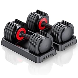 Dumbbell Weights 25/55LB 5 In 1 Single Adjustable Dumbbell Set for Men and Women Multiweight Options Dumbbell with Anti-Slip Nylon Handle Fast Adjust Weight Suitable for Full Body Workouts at Home Gym