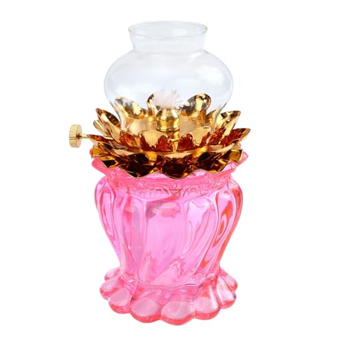 Mobestech Pink Glass Oil Lamp