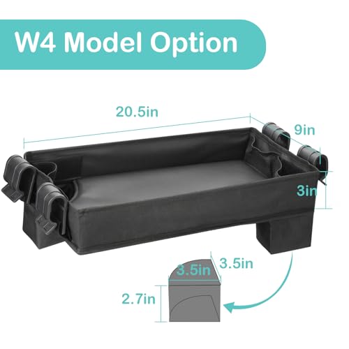 Upgraded Stroller Snack Tray for Wonderfold Wagon W4 Series - Kids Toy Placement - Faux Leather Sides - Easy to Clean - Deeper Cup Holder - Reinforced Sides (W4 Model) - Thumbnail 2