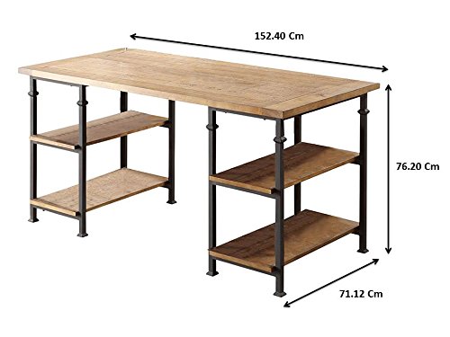 Homelegance Factory Metal Frame Writing Desk, Rustic Brown #TOP5