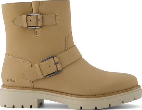 TOMS - Ionie Motorradstiefel für Damen, Kolorit Oatmeal Nubuck Leather, Größe: 36.5 EU