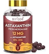 BIYODE Astaxanthin Supplements Antioxidants Softgels: Astaxanthin 12mg Max Strength from MicroAlg...