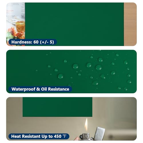 Image of WochiTV Green Silicone Rubber Sheet, 12 inch Wide x 1 /8 inch Thick x 12 inch Long High Temperature Rsistant Rubber Mat for DIY Gaskets Material, Pads, Sealing, Cushion, Microwave Oven Protection
