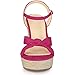 Allegra K Women's Platform Slingback Espadrille Hot Pink Wedge Heel Sandals 7.5 M US