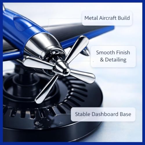 Image of YOURKARTS.COM Solar Spinning Glider Dashboard Perfume | 360 Rotating Solar Powered Car Air Freshener with Built-in Plant-Based Organic Fragrance | Airplane Dashboard Perfume | Car Interior Accessory