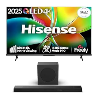 Hisense 50" 50E78QTUK PRO 144Hz QLED Smart AI TV AX3120Q, 3.1.2 CH Soundbar, 2 up-firing speakers