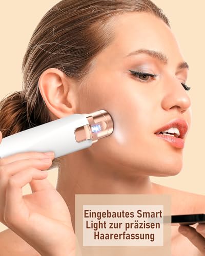 Augenbrauenrasierer & Gesichtshaarentferner für frauen: iFanzeTech Rasierer Damen, 2-in-1 Augenbrauen Trimmer und Gesichtsrasierer, Gesicht-Epilierer Damen für Augenbrauen Oberlippe Kinn Wangen 4