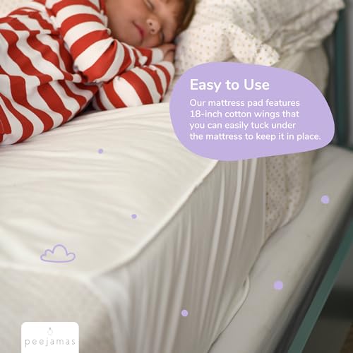 Image of Peejamas Potty Training Pee Pads for Kids, Toddler - 100% Waterproof, Non Slip & Reusable Mattress Protector - Fits Twin Mattresses up to 14 inch Deep, 38 inch W x 30 inch L
