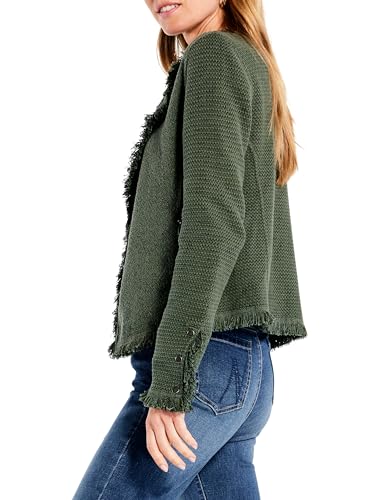 NIC+ZOE Women's Fringe Mix Knit Jacket3