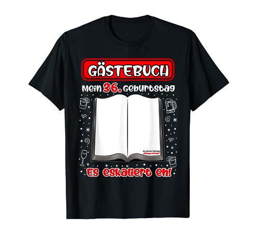 Mi 36 cumpleaños libro de visitas para firmar 36 años Camiseta