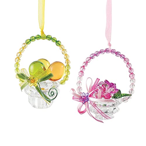 Enesco Facets Easter Basket Acrylic Hanging Ornament, 3.25in H, Assorted