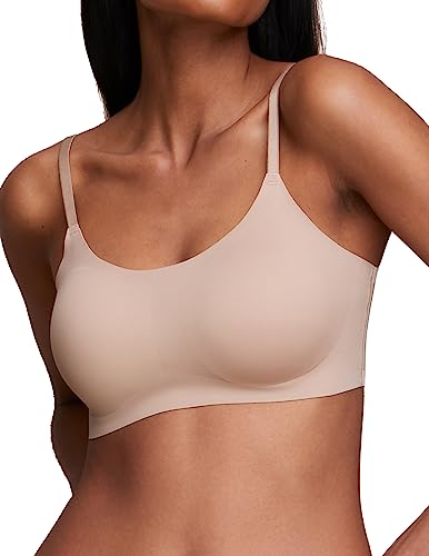 Image of EBY Seamless Support Bralette with Adjustable Straps, Bralettes for Women, Wireless Bra for Women - Nude, Small Plus