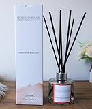 Indian Rose & Almond Reed Diffuser - Clyde Candles, Luxury Diffuser Oil with a Set of 7 Fibre Sticks, Best Aroma Scent for Home, Kitchen, Living Room, Bathroom. Fragrance Diffusers set with sticks