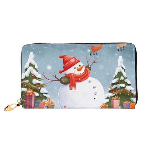 Portefeuille en cuir imprimé Merry Christmas noir zippé taille unique