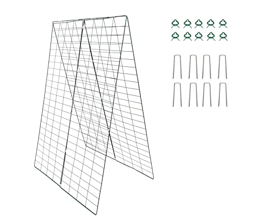 Fazco – Garden Cucumber Trellis - Outdoor Foldable Trellis Frame Climbing Plants Vegetables Flowers Plant Support Clips And Garden Staple Pins - Durable Galvanized Steel - Weather-Resistant Ct-Gr #TOP1