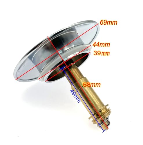 JZK Chrome plated metal 69mm bathtub pop up plug, bath tub plug replacement - Image 4
