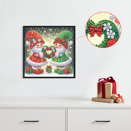 Image of Diamond Art Painting Kits for Adults, 5D Special Shape Diamond Art Kits for Beginners, Crystal Rhinestones Diamond Painting for Home Wall Christmas Decoration Gift 11.8x11.8 inch, Christmas Gnome