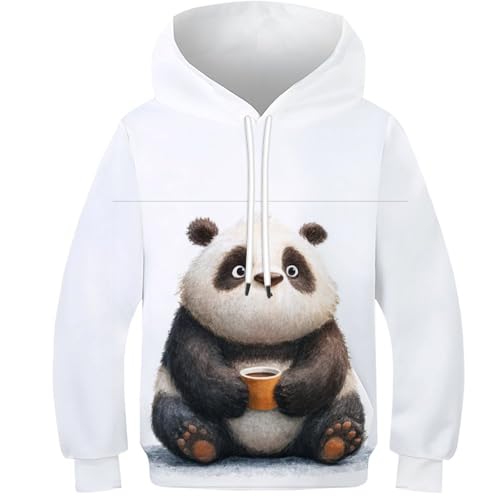 Panda pulls enfants à capuche 3D et manches longues pour garçons et filles de 8-10 ans