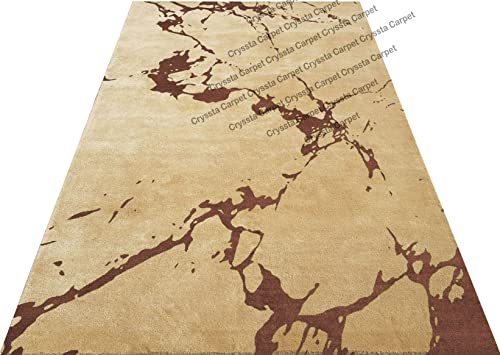 Image of Cracks Carpet for Living Room Size 6x8 Feet (180x240 cm) Color Beige & Brown