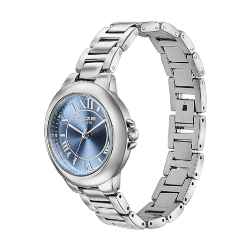 Image of Sonata Poze 8 Quartz Analog with Blue Dial Silver Alloy Strap Watch for Women - SP80158SM01W