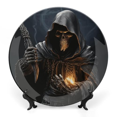 Plato decorativo de cerámica Bone China con soporte, 7 pulgadas miniatura 1