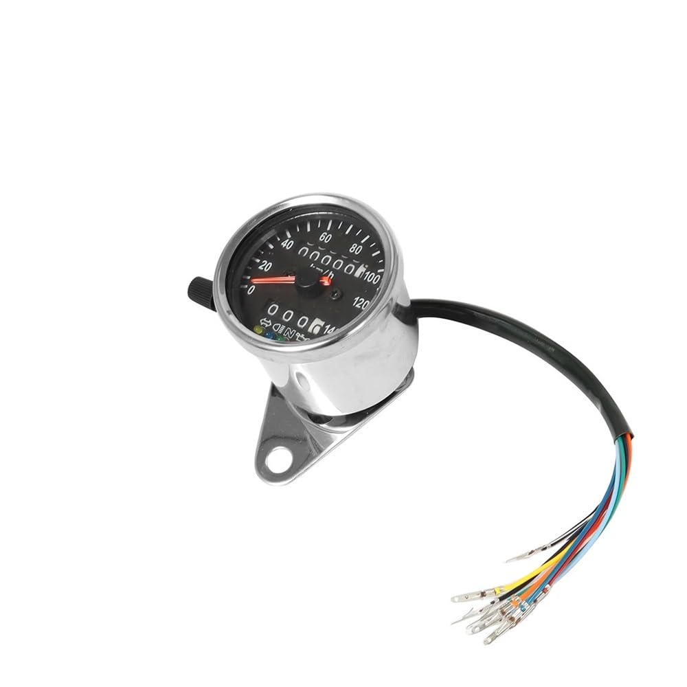 Compteur kilométrique Moto Rétro-éclairage Double Odomètre 0-140 KM/H Compteur De Vitesse Tachymètre Vintage Compteur De Vitesse Universel Velomètre Odomètre pour Moto