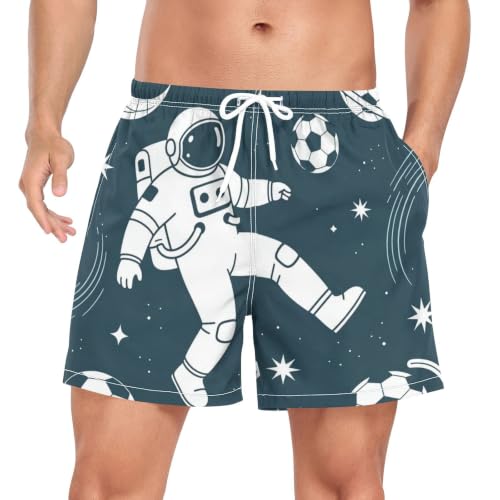 Pantalones cortos de natación para hombre bañador de secado rápido con estampado de astronauta