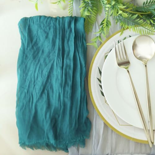 Servilletas de tela Tableclothsfactory pack x5 peacock teal miniatura 6