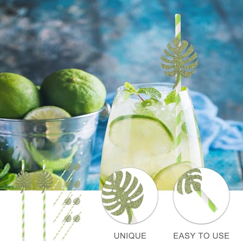 Ipetboom Pitillos de Papel Monstera 10pcs Verde Claro miniatura 3
