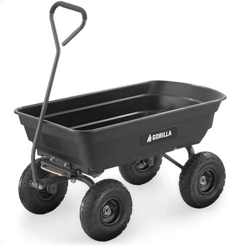 Gorilla Carts Poly Garden Dump Cart 4cu ft 1