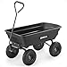 Gorilla Carts Poly Garden Dump Cart, 4 Cu Ft Tub, 600 lb Haul Capacity, Black – Heavy-Duty Utility Wagon with Quick-Release Dumping & Pneumatic Tires for Yard, Landscaping and Gardening