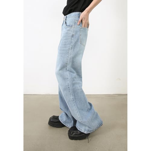 XYGJZ Mens Straight Leg Baggy Jeans Casual Fashion Loose Denim Pants Work Streetwear2
