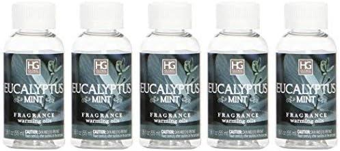 Premium Premium Eucalyptus Mint Highly Scented Warming Oils for Aromatherapy Meditation, Yoga, Spa Highly Scented Fragrance Oils for Home 55 ml Bottles Pack of 5