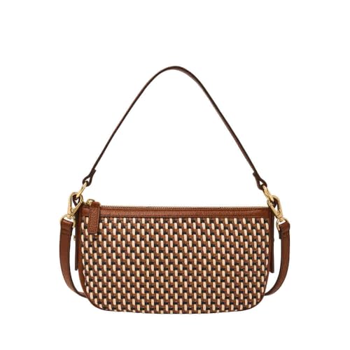 Fossil Jolie, borsa a tracolla in pelle o pelle scamosciata marrone per donna