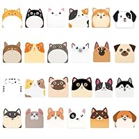 2 Pack Cat Stationery Set, Cute Sticky Notes for Women, Cat Themed Gifts, Cat Post It Notes, Cartoon Cat and Dog Design, 12 Pads Each, Black Tablet Compatible