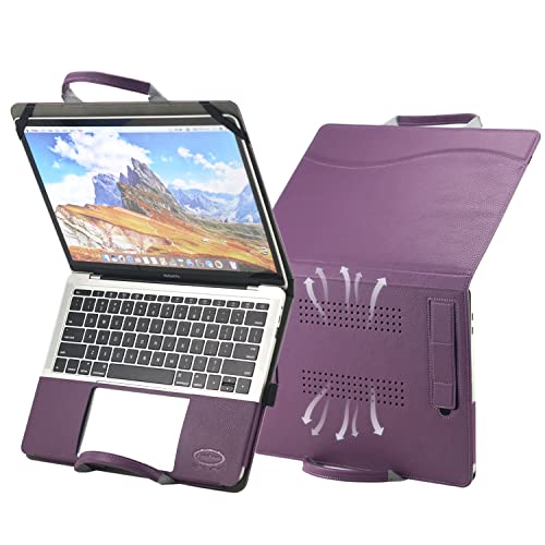 Laptop Hüllen 13 Zoll, Faltbare schlanke leichte Laptop-Hülle mit Griff für Männer/Frauen, Leder Business Tragetasche für MacBook Pro A1989 A1706 A1708 A2159 A2289 A2251 A2338 (2016-2021) Cover