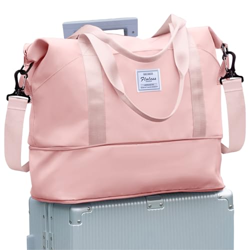 Travel Duffel Bag, Sports Tote Gym Bag, Shoulder Weekender Overnight Bag for Women