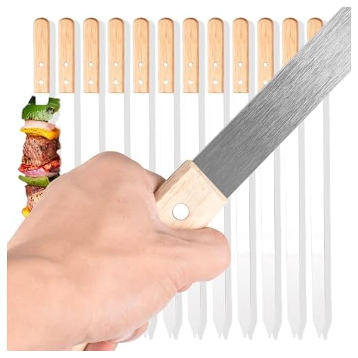 Heavy Duty Flat Kabob Skewers Set