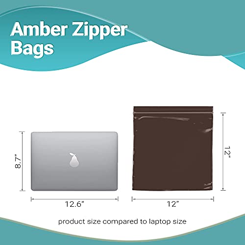 Apq Brown Amber Zip Bags 12 X 12. Poly Zip Bags For Storage Pack Of 100. Durable Plastic Bags Resealable 3 Mil. Water-Resistant Poly Zipper Bags. Poly & Plastic Packaging Bags For Light Sensitive #TOP4