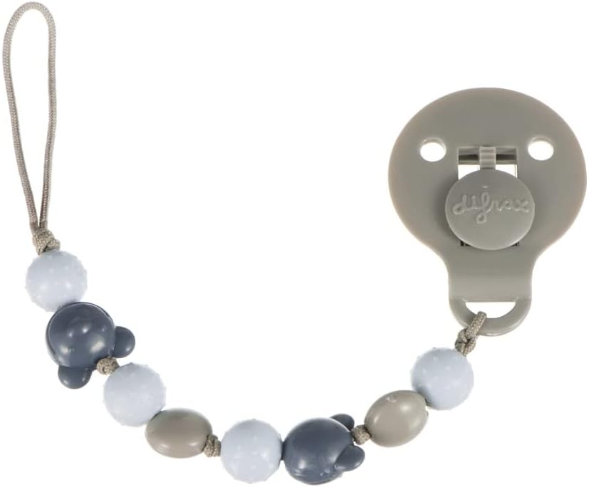 Difrax Beads Pacifier Clip and Holder (Blue)