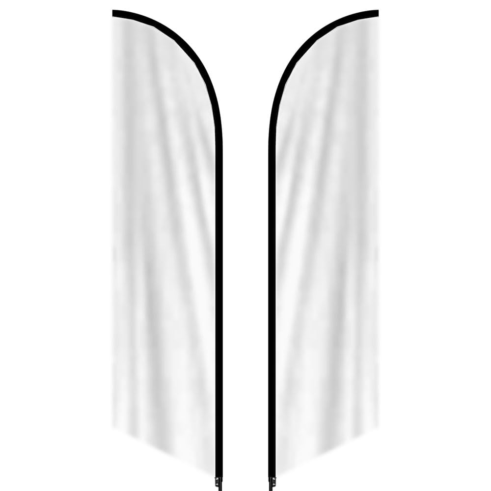 Custom Advertising Feather Banner Flags for Business Outside, Personalized Flag Banners (Only Flags) One-Sided Print Text Logo Design Store Sign Open