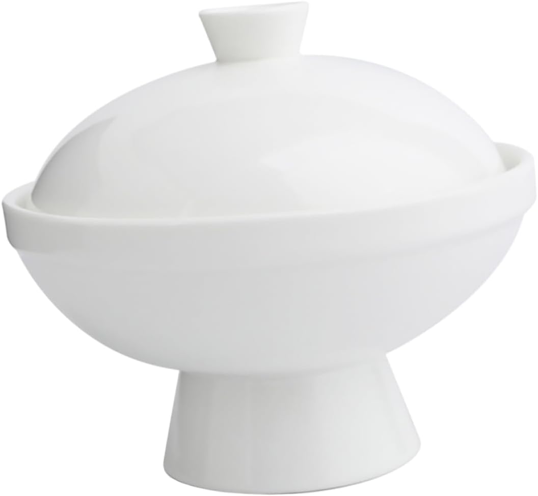 Unomor European Bird Nest Bowl with Lid Stewed Cup for Sugar Water Desserts High Class Ceramic Serving Bowl Airtight Design for Pudding Yogurt