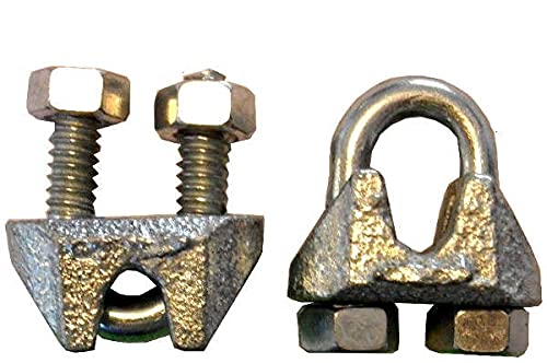 Cable Clamps U-Bolts Galvanized Clamps Steel Aircraft Cable Wire Clips U Bolts (3/16