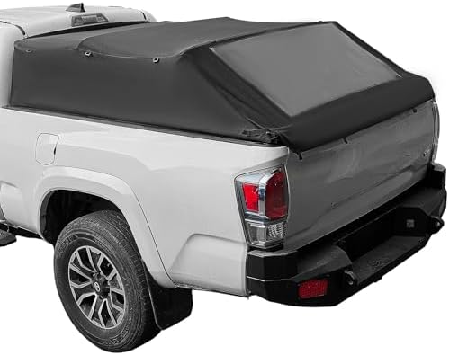 JOYTUTUS Truck Bed Soft Topper Compatible with Tacoma 2005-2023 with 6ft Bed, Foldable Camper Shell Truck Top
