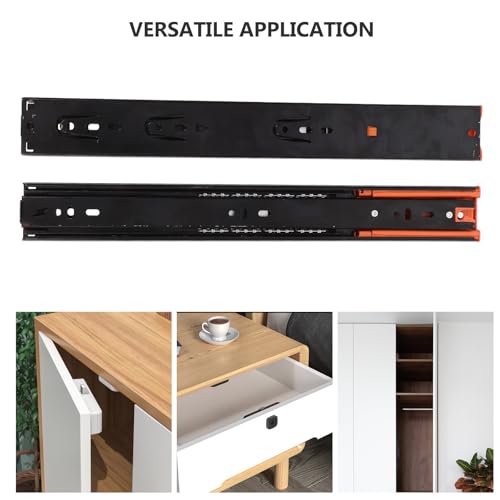 Correderas de extensión completa AKOOSY de tres etapas para guías de cajón 8