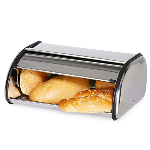 e!Orion Panera Acero Inoxidable, Panera de Metal, Caja de Pan Recipiente con...