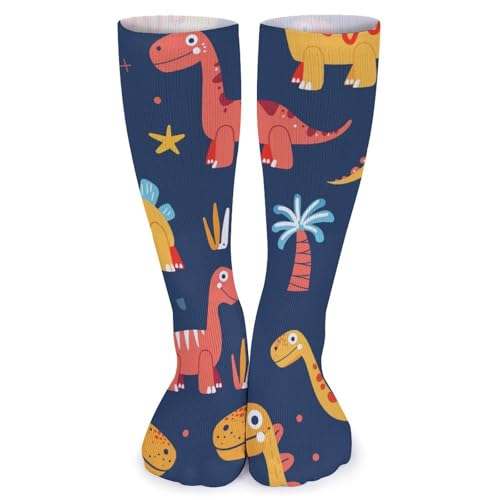 XJLAPWS Chaussettes Crew Dinosaures Dessin Animé Chaussettes Douces Chaussettes Crew Stockings Chaussettes Longues Pour Hommes Femmes